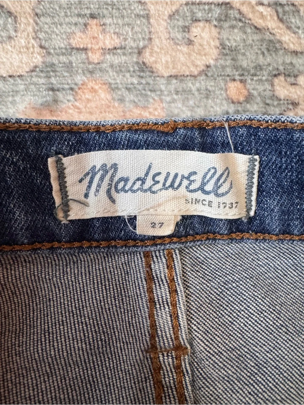 Madewell High Rise Denim Shorts Size 27 Raw Hem Blue Jean Cutoffs